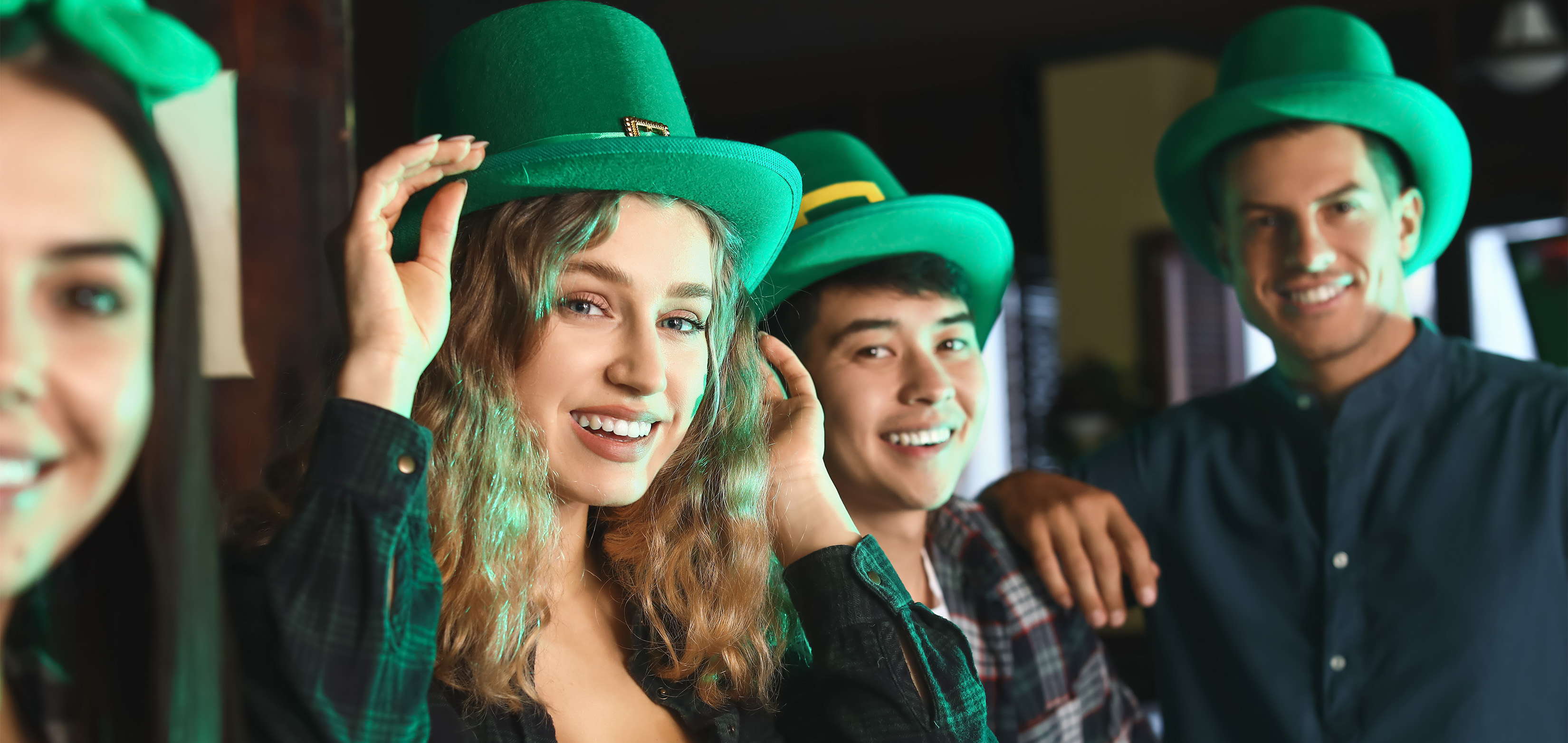 Young people celebration St. Patrick's Day